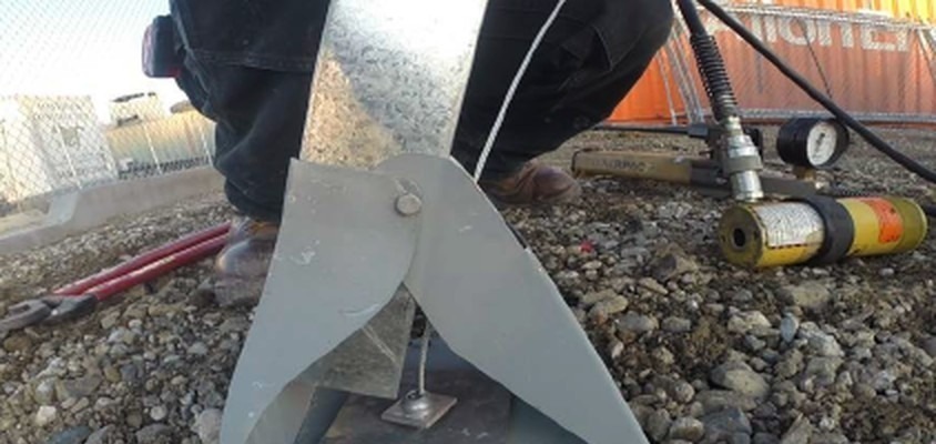 A-frame tracker installed on a cable earth-anchor foundation