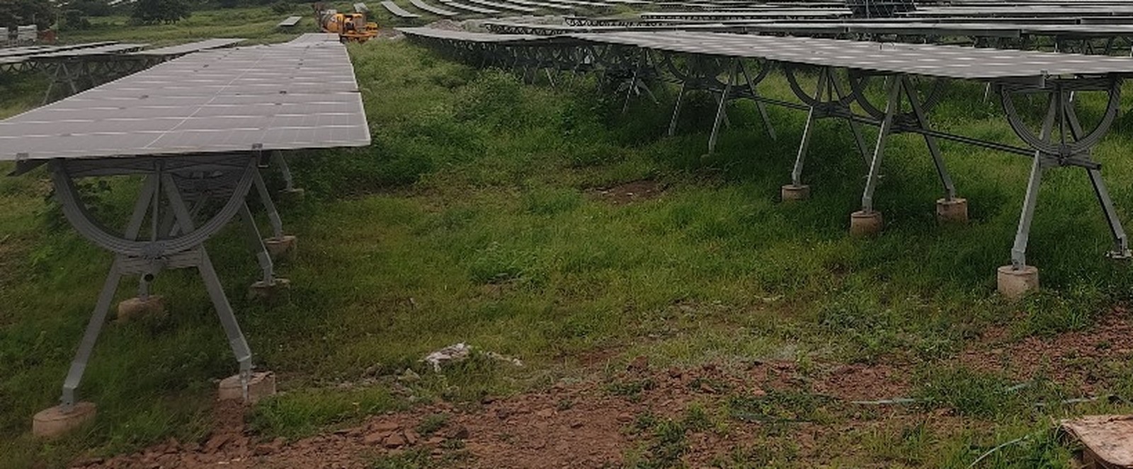 A-frame tracker on micropile foundations